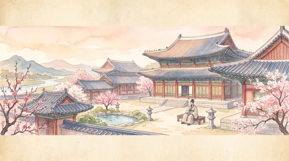 조선 전기의 따뜻한 수채 풍경